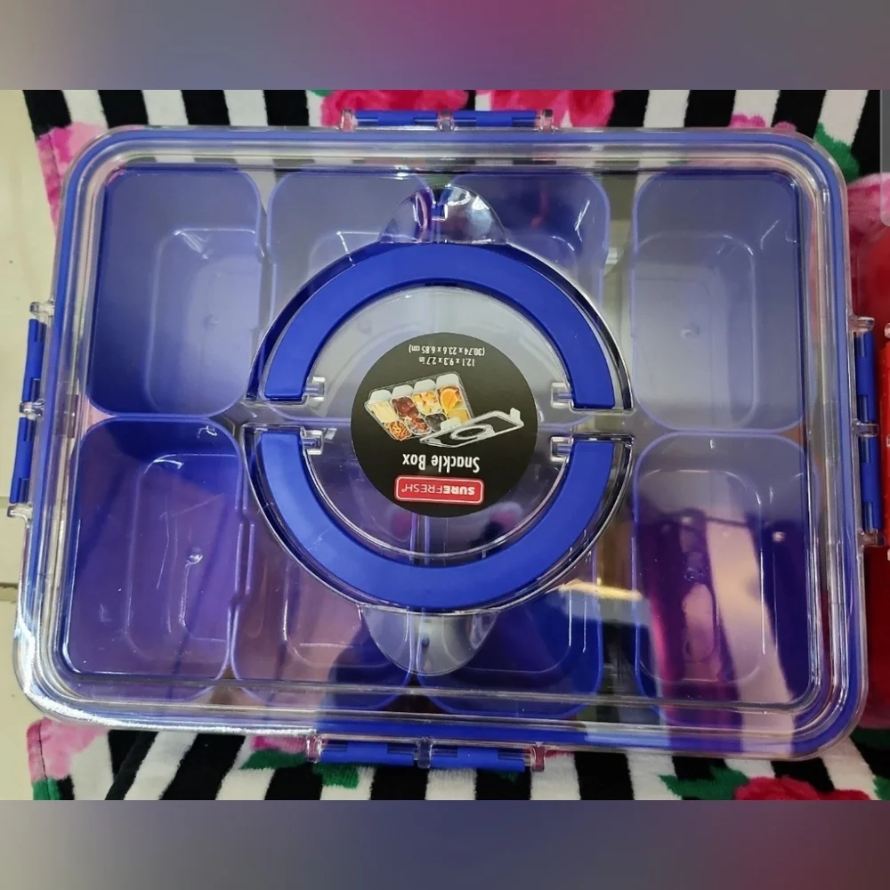 Refresh Blue Snackle Box 6-Compartment Food Container - Picture 3 of 9